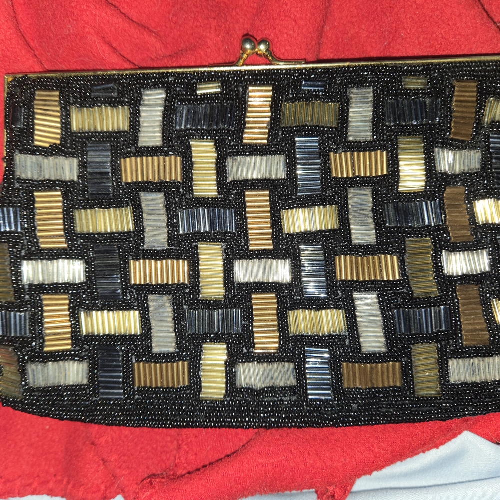 Vintage Elegant Black and Gold Clutch